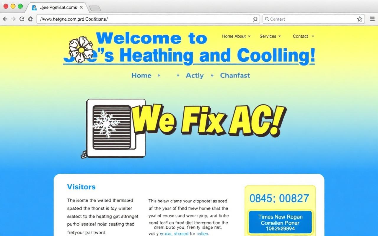 Summit Heating & Air old website before redesign